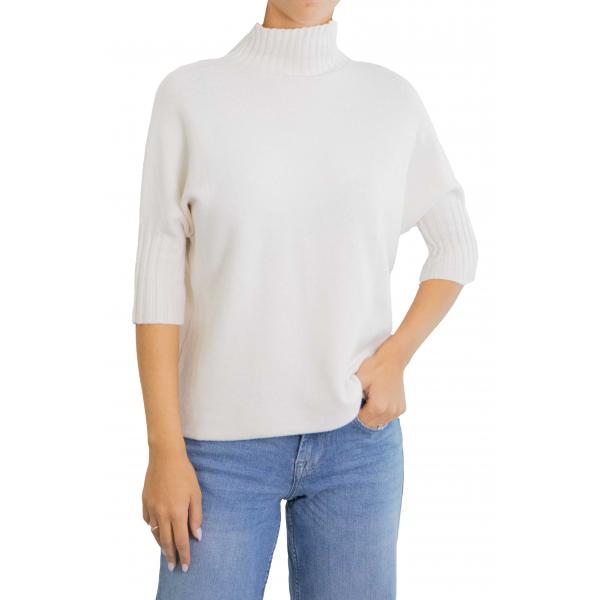 Maglioncino tinta unita collo alto manica 3/4 